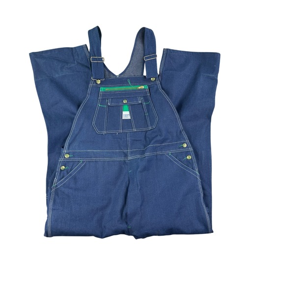 Vintage Liberty Overalls Mens 44x32 Blue Denim Made in USA Carpenter Workwear - Picture 1 of 15